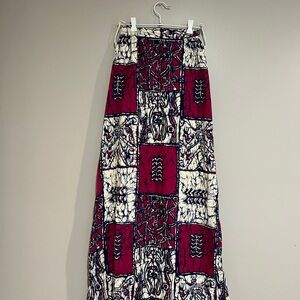 Elegant Red and White Patterned Skirt
